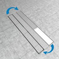 Aica Sanitaire – Caniveau de douche italienne 130 cm – Acier inoxydable 100% SUS304 – Siphon à fente latérale – Débit 40-50 L/min – Installation facile