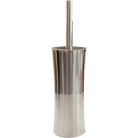 Porte-brosse WC Acier inoxydable Gris Argent 10cm de diamètre, 25cm de hauteur Brosse WC