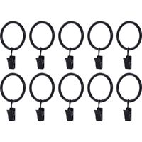 Ahlsen 20pcs Noir Anneaux de Rideaux avec Pinces Metal Rideau Clips Crochet,4.0mm×45mm