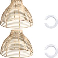 Emitto Ceiling Light Shade Wicker Basket Style Plastic Lampshade Pendant 2PCS