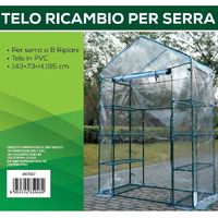 GARDENIA Telo ricambio per serra 8 ripiani, 143x73xh.195 cm