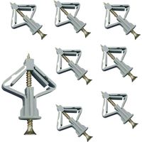 150 Pièces Chevilles pour Plaque de Plâtre, Chevilles avec Vis pour Plaques de Plâtre, Fixations Murales en Plâtre et Creuses