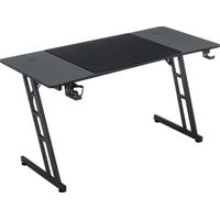 Gaming Tisch 120x60cm Gamingtisch Schwarz Schreibtisch Kohlefaserplatte Gamer Computertisch Ergonomischer PC Tisch mit Kabelloch NAIZY