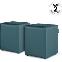 Pouf Cube Similicuir Glacier PACK 2 UNITÉS Glacier