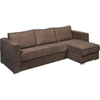 Divano letto angolare ribalta angolo rever. Letto doghe 160 Mater. 22 memory foam in Velluto a coste Marrone - LORETO