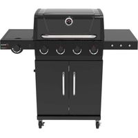 Barbecue a Gas Supergusto 4 Fuochi 10 kW con Coperchio Smaltato 128x63 cm