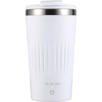 300mL Self Stirring Mug with Lid 3 Speeds Automatic Magnetic Stirring Coffee Cup Electric Stainless-White