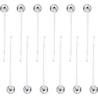 Lot de 12 bâtonnets mélangeurs à paillettes en forme de boule disco uniques pour boissons