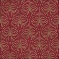 AS Creation Art Deco Fan Red Gold Wallpaper Geometric Paste The Wall Vinyl