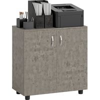 Vinsetto 2-Tier Locking Office Storage Cabinet File Organisation w/ Handles Keys Grey