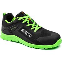 Sparco practice keke s1p chaussures de se'curite' de travail noir vert fluo taille 48 en fibre textile avec embout de protection traitement antichoc respirantes et anti rayures Nero/Verde Fluo 48