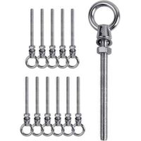12 PCs Boulon à œil , Boulon à œil M8 x 80mm , Anneau de levage M8, Boulon à œil en acier inoxydable 304 , Crochet à visser Boulon à œil M8