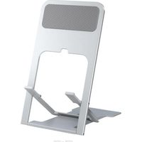 Mini-Multi-Winkel-Klapp-Tischhalterung aus hohlem Kunststoff für Mobiltelefone und Tablets, tragbarer Ständer für iPhone 12, 11, 8, 7 Pro, silberfarben