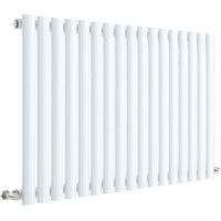 Hudson Reed Revive Single Designer Horizontal Radiator 600mm H x 992mm W - High Gloss White