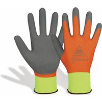 GANTS DE SÉCURITÉ HASE GLOVES en latex SuperFlex+, EN388, EN 420, jaune fluo/orange, taille 10