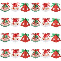 24 Boîtes de Bonbons Noël Boîtes Triangulaires avec Rubans pour Biscuits et Petits Cadeaux Décorations de Noël