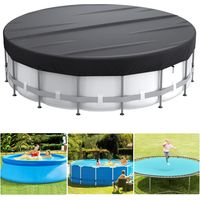 Couverture de piscine, couverture de piscine solaire ronde de 10 pieds pour piscines hors sol, couverture de bain à remous avec boucle de mise à niveau, corde et clous au sol pour améliorer la stabili