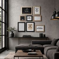 Lot de 8 Cadres Photos - HOME DECO FACTORY - Bois - Personnalisables - Noir, Blanc, Marron