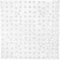 Relaxdays Tapis de douche aspect pierre, Tapis douche antidérapant av. ventouses, lavable, carré 53 x 53 cm, transparent