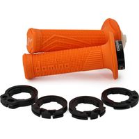 Manopole Domino Off Road D-Lock (con adattatori per rulli acceleratore - KTM, Husqvarna, Gasgas, Honda, Kawasaki, Suzuki, Yamaha) arancioni