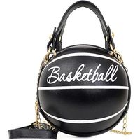 Elegante runde Lederhandtasche für Damen mit Schulterriemen (schwarz)