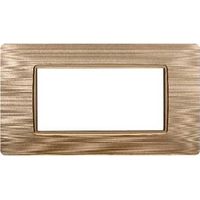Kompatible Abdeckrahmen Vimar Plana 4 module kunststoff satiniert Gold farbe Ettroit EV85411