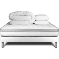 Komplettpaket Bett - Matratze 200x200 cm + Boxspringbett mit Lattenrost (im Set) + 2 Kopfkissen + Bettdecke - Vital Relax