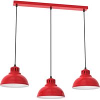 Lampada a sospensione Luminex Sven rossa 3xE27 75cm