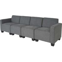 Salotto modulare componibile lounge moderno Lione N71 tessuto divano 4 posti grigio