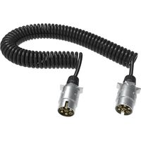 12V 3m Anhänger Verlängerungskabel - 7 polig - Metallstecker - Spiralkabel für LKW, PKW, Nutzfahrzeuge, Anhänger, Sattelauflieger