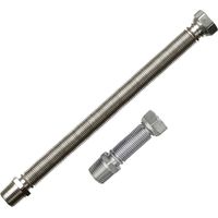 Edelstahl Wellrohr 1/2"-3/4" IG-AG 200-410mm ausziehbar
