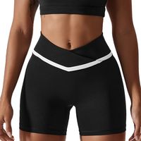 Short de sport pour femme - Taille croisée - Pour haltérophilie - Legging de sport - Short d'entraînement pour fitness en intérieur
