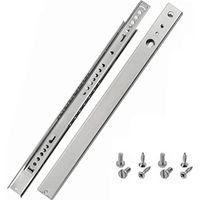 HELPMATE Lot de 2 rails de tiroir a rainure 27 mm Longueur 310 mm 1 paire de 2 glissieres coulissantes pour tiroir Systeme de rail de tiroir en acier galvanise argente avec materiel de fixation