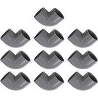10 Pack 90 Degree PVC-U Pipe Fittings 50mm Grey Elbow Connector, 10 Bar Pressure Rating for Swimming Pool Irrigation Plumbing Systems, Temperature Range 0-45C