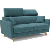 Francy Canapé convertible avec têtières réglables en tissu T17 200 cm (mat. 160x197) Vert