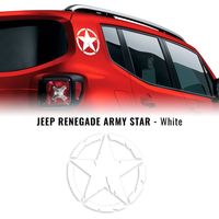 Adesivi Stella Army per Jeep Renegade, 2 Pezzi - Dimensione: 20 CM - Colore: BIANCO