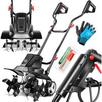 MASKO® azada eléctrica 1500 Watt 40cm anchura de trabajo 20cm profundidad de trabajo cultivador cultivador de jardín azada eléctrica negro