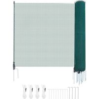 Mophorn Begrenzungszaun 15x0,9 m aus PE, Flexibler Zaun mit Doppelspitzenpfählen & Abspannseilen, Geeignet für Hunde, Hühner, Pflanzen und Außenbereiche wie Garten oder Camping