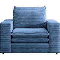 OSCAR - Fauteuil en velours côtelé - Bleu