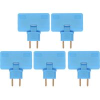 Lot de 5 adaptateurs de prise EU sans fil 180° 1 vers 3 multiprise bleue 110-250V