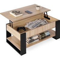 Lift-Top Coffee Table with Storage, 90 cm, Sonoma Oak