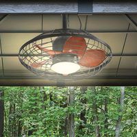 Sofucor Deckenventilator für den Außenbereich mit LED-Stab, 18 W, 5 Flügel, ABS, Gleichstrom