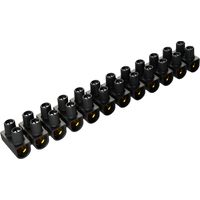 Barrette De Domino électrique 4mm² - 12 Connexions En Laiton - Max 24a - Noir
