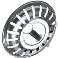 Bouchon d’évier cuisine en inox universel, diamètre 80 mm, 18 fentes, vidange rapide – DELKEVIC