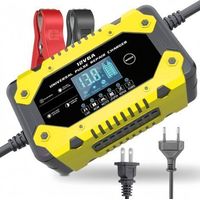 Jaune 12V 6AChargeur 12V 6A pour batteries de voiture, batteries de moto 12V et chargeurs de batterie 12V