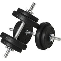 Juego de Mancuernas Ajustables de 20kg con Discos de 2,5/1,5 kg y Barras de 2 kg para Gimnasio en Casa