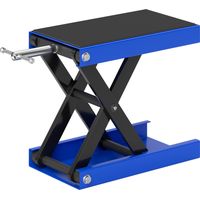 Cavalletto Alzamoto Pieghevole Antiscivolo Acciaio Gomma 48x22,5x10-37 cm Blu Nero