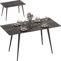 Table à manger extensible, table extensible pour 6 à 8 personnes, table de cuisine avec pieds en acier solide