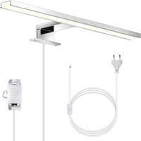 LED mirror light, cabinet light, bathroom wall light, neutral white light 4000 Kelvin, 5W, 650lm, IP44, width 300mm, chrome