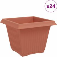 Maison Exclusive - Quadratischer Blumentopf 24 pcs Ziegelrot 43 x